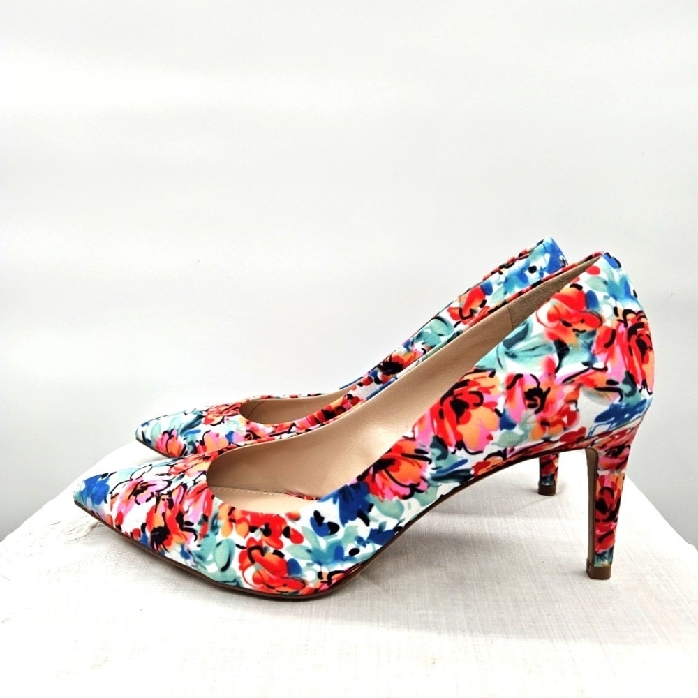 Kelly & Katie‎ Misha Red Multi Watercolor Flower Print 9.5 - Picture 2 of 9